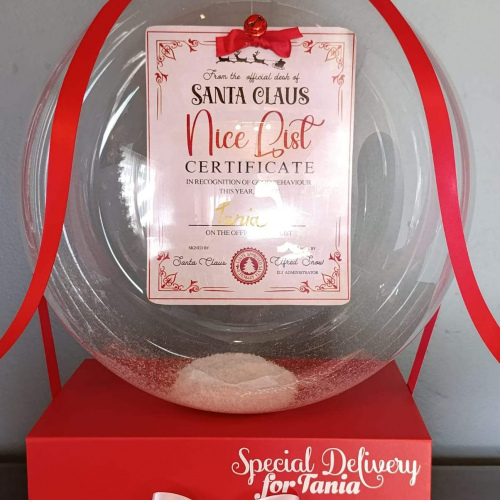 Nice List Certificate Balloon Box