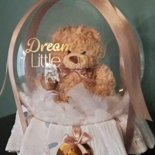 Bobo Balloon with Teddy & Baby Blanket – Bespoke Baby Gift